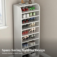 Multi-tier Shoe Rack Vertical Organizing Shelf Narrow Space-saving Storage E0-grade Material Rounded Corner Suitable for Apartment Dwellers Homeowners Entryway Hallway Bedroom