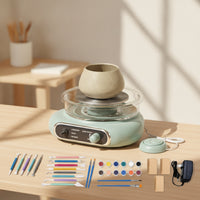 Electric Pottery Wheel with Foot Pedal Variable-Speed DIY Pottery Machine Tabletop Ceramic Wheel Hands-Unrestricted for Classroom