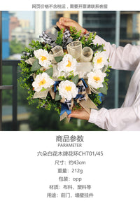 仿真花尤加利叶花环 春夏家居装饰壁挂欢迎牌挂件 倒挂树节日布置