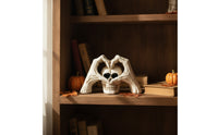Skeleton with Skeletal Heart Halloween Cranium with Skeletal Hands Resin Cranium Figurine for Bookshelf, Eerie Dwelling