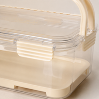 2-Pack Lunch Box, 2200ml Snack Box with Compartments and Carry Handle, Leak-Proof Meal Prep Boxes with Ice Pack for Camping & Outdoor