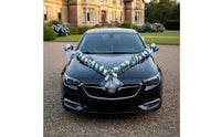 Wedding Car Flower Kit Realistic Faux Flowers V-Shape Car Hood Decoration Bridal Vehicle Floral Decor Easy to Install Paint-Safe
