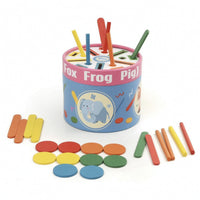 Cylindrical Color Sorting Container Hand-Eye Coordination Sorting Container with Lid Wooden Shape Sorter Educational for Toddlers, Preschoolers, Home, Classroom, Playroom