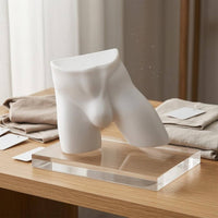 Men's Underwear Display Form Smooth Male Lower-Torso Mannequin Untextured Underwear Display Mannequin