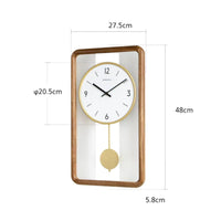Wooden Pendulum Wall Timepiece Noiseless Retro Pendulum Timepiece Non-Ticking