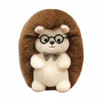 Soft Hedgehog Plush Toy Snuggly Hedgehog Stuffed Creature Glasses Design for Students