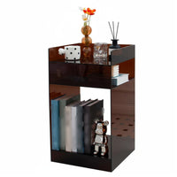 Waterfall Side Table Transparent Nightstand Space-Saving for Living Room, Office