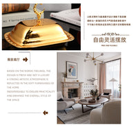 European Creative Covered Snack Plate Classic Light Luxury Pastry Tray Metal