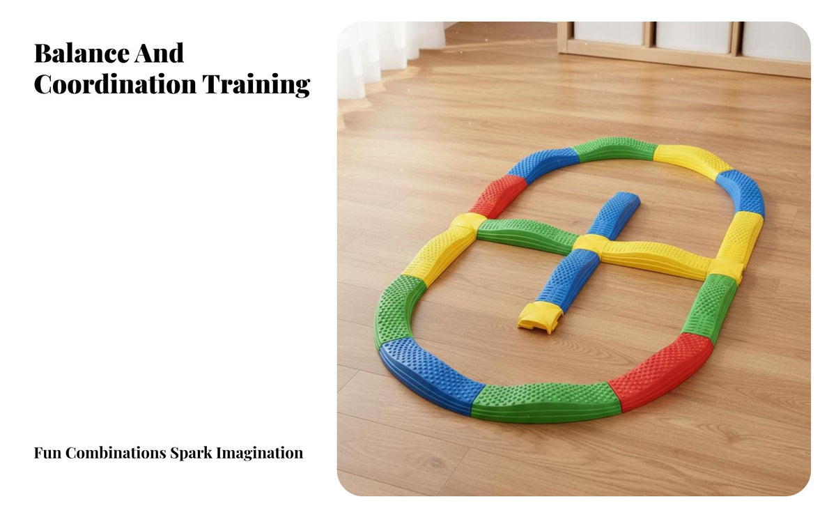 Anti-Slip Tactile Sensory Path Sparks Creativity Kids Balance Beam and Stepping St Single S Wavy Balance Trail for Preschoolers, Early Childhood Educators, Kindergarten, Preschool, Playroom, Daycare