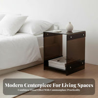 2-Tier Clear End Table Transparent Aesthetic Household Furniture for Party Hosts