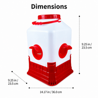Poultry Drinker Water Dispenser, Chicken Feeders and Drinkers for Backyard Smallholding Hanging Design, White Red Blue
