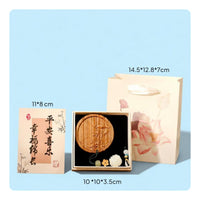Sandalwood Comb Mirror Set Chinese Design Carved Wooden Comb Gift Box Included