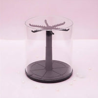 Rotating Display Case Transparent Rotating Display Box Space Saving for Desk