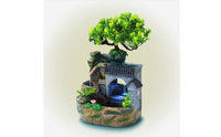 Rockery Desktop Water Fountain Circulating Tabletop Water Fountain Lighted Stone-Look for Living Room, Desk, Office