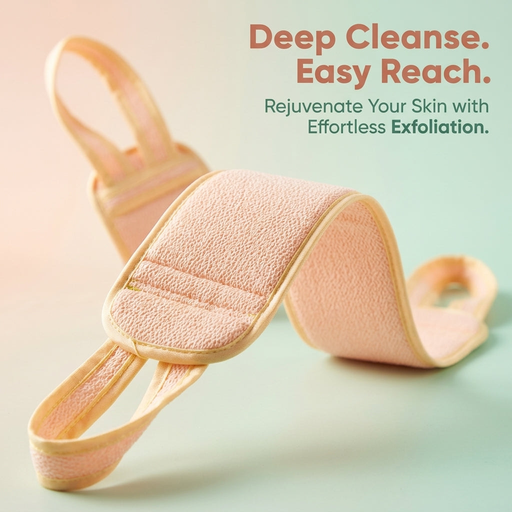 Back Scrubber Strip for Bathing Adults, Double Sided Exfoliating Polyester Material Towel, Reusable Mitt for Cleansing Accessory