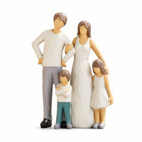 Family Figurine Faceless Tabletop Sculpture Neutral for Shelf, Entryway