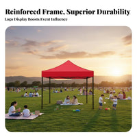 3x3 Folding Canopy Foldable Outdoor Advertising Tent Waterproof Quick-Setup up Canopy Tent for Street Vendors, Campers Markets, Company Outings
