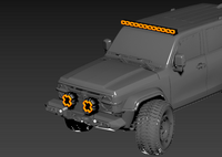 1:64 Off-Road Pickup Truck Light Bar Bumper Bull Bar Modification
