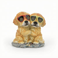 Solar Garden Ornament Whimsical Resin Animal Statue Weather-Resistant