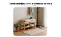 2-Tier Entryway Stool Space-Saving Shoe Rack Minimalist Design for Cloakroom