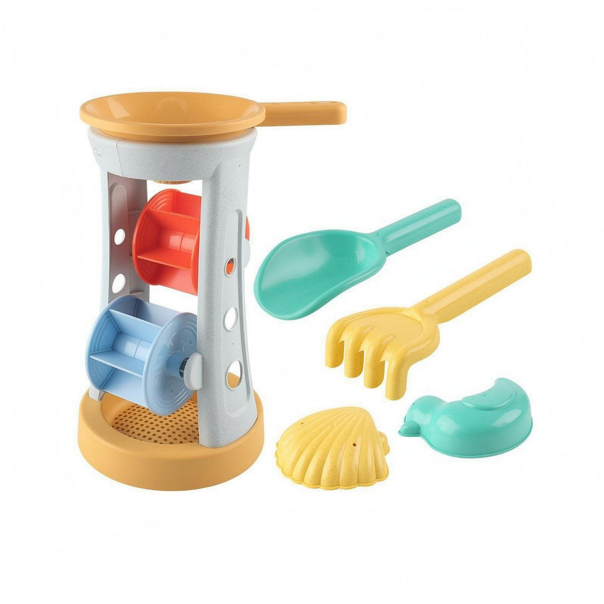 Wheat Straw Sandcastle Playset Rounded Edges Sand Play Tools Molded Surface Shell Mold Set Wide Opening for Children, Beach, Sandbox