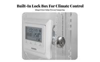 Clear Thermostat Cover with Lock | Side Ventilation Cutouts, Thermostat Lock Box with Keys, for Office