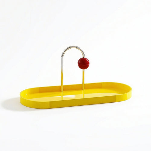 Tabletop Tray with Handle Modern Countertop Organizer Functional for Entryway