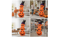 Outdoor Stacked Pumpkins with Witch Hat Spooky Stacked Pumpkin Inflatable Seasonal Jack-O'-Lantern Inflatable Bright for Shop Entrances