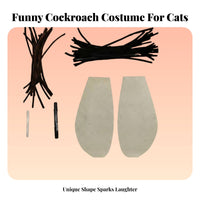 Internet Famous Design Striped Cockroach Pet Clothes DIY Cockroach Pet Costume Handmade for Cats, Small Dogs, Halloween, Photo Shoots, Home