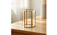 Compact Desktop Storage Holder with Metal Frame Elegant Makeup Brush Holder Space Saving Makeup Brush Organizer Modern for Dressing Table