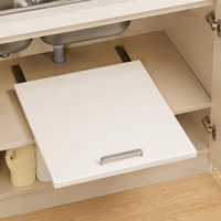 Heavy-duty shelf slide, 1-stage telescopic drawer for cabinet, extendable cabinet basket with ball bearings, white