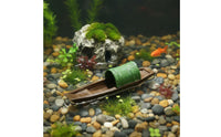 Buoyant Boat Ornament Waterproof Fish Aquarium Vessel Decor Realistic Chinese Traditional Boat Miniature for Pond, Terrarium