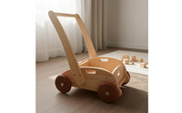 Learn to Walk Toy Smooth Polished Edges Wooden Infant Push Cart Anti-Tipping Design Young Child Push Cart for Infants 6-18 Months