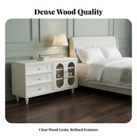 chest Desk Combo French design Multi-Drawer Dressing Console Creamy pale Finish Space-Saving for Walk-in Closet, Home Office
