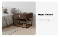 Woven Front Nightstand Nordic design Woven Front End Table Japanese Aesthetic Minimalist Design for Adults