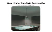 Shadowless Illumination Billiard Table Light High CRI Table Tennis Hall Light Adjustable Height Anti-Glare Grille Lamp Easy to Install for Game Room Owners, Gym-Goers, Homeowners, Gymnasium, Club, Office, Bar