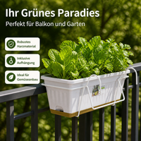 Flower Box 50 cm, Minimalist Balcony Box, Planter for Flowers and Green Plants, Thickened Modern Plastic