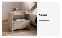 Small Storage Stand with Drawer and Shelf Curved Edges for Homeowners, Students