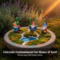 3 Pieces Whimsical Design Swinging Dwarf Statues Hand-Painted Details Hanging Gnome Figurine Set Vibrant Colors for Gardeners, Indoor Plants