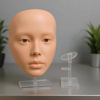 Silicone Makeup Practice Face Panel Flat Makeup Training Face Panel Beauty Tool Skin-Toned Easy to Clean