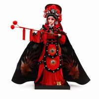 Chinese Opera Figurine Cultural Figurine with Display Base Detailed Traditional Chinese Doll for Desk, Shelf