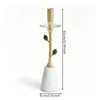 Crystal Candle Holder Elegant Candlestick Holder with Marble Base High-End