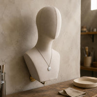 Wall-Mounted Mannequin Bust Textile-Covered Hat Display Head Polyurethane