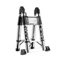Jiangzhicheng Stainless Steel Telescoping Ladder, Multi-Function Household A-Frame Ladder, Portable Folding Ladder, Bamboo Joint Ladder, Lifting Step 
