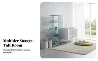 Three-Tier Metal Bar Shelf Even Perimeters Three-Tier Shelving Integrated Unit Space Saving Versatile for Parents