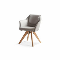 Upholstered rotate Chair Highresilient pad Accent Armchair sturdy Wood Legs Minimalist Design for Adults, Balcony, Home Office