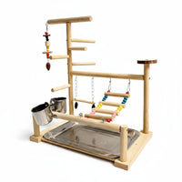 Hanging Toys Tabletop Parrot Stand Natural Wood Tabletop Bird Perch