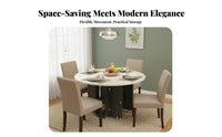 1 Collapsible Kitchen Table Convertible Dining Table Set Extendable Kitchen Table with Storage Folding Dining Table Movable Structure Built-in Storage Suitable for Small Apartments Homes Gathering