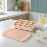 Large Capacity Ice Cube Tray with Lid, Food-Grade Silicone/PP Ice Mold for Home and Commercial Use, Freezer Safe