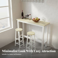 Wall Side Long Table Narrow Bar Table Space Saving Console Breakfast Bar Steel Frame Suitable for Restaurant Owners Apartment Dwellers Kitchen Cafe Balcony Home Decoration